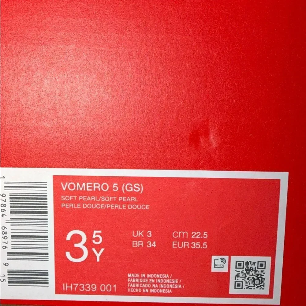 Nike Vomero 5 GS Pearl White IH7339-001 Size 3.5